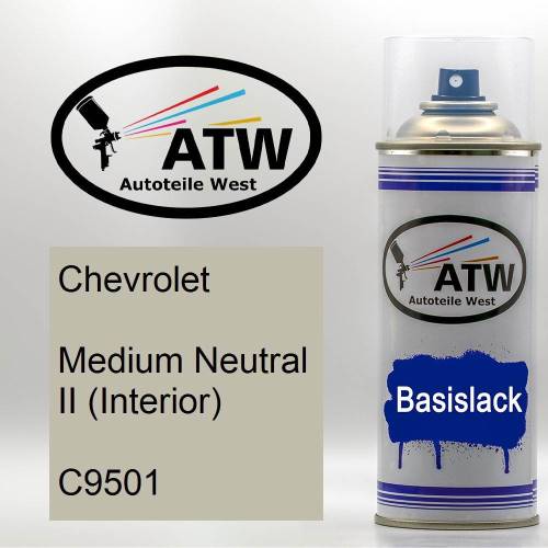 Chevrolet, Medium Neutral II (Interior), C9501: 400ml Sprühdose, von ATW Autoteile West.